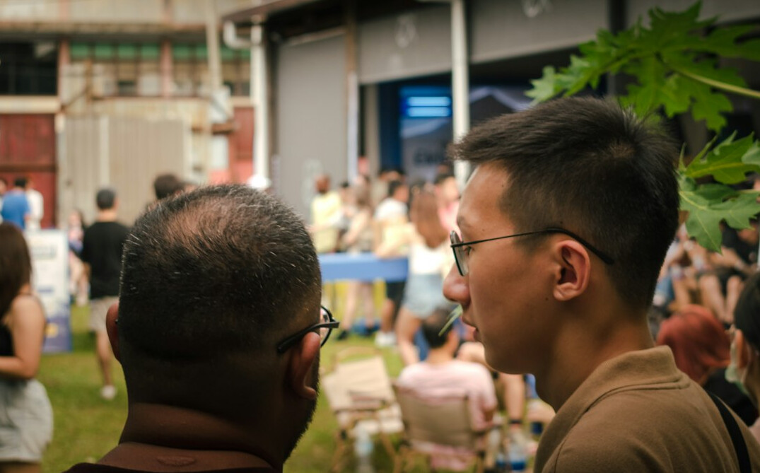 diverse people talking in community